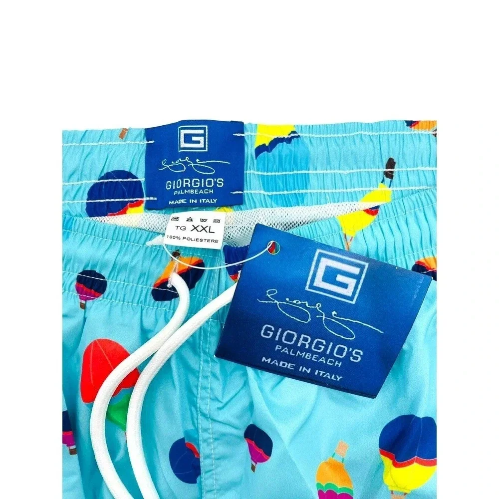 NEW Giorgio's of Palm Beach Men's Size XXL Blue Swim Trunks Italy